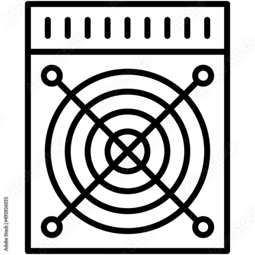 Asic Miner icon, Blockchain related vector illustration