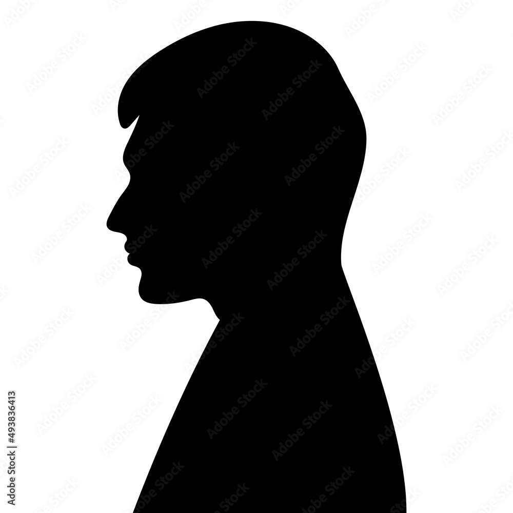 man portrait in profile silhouette man portrait in profile silhouette