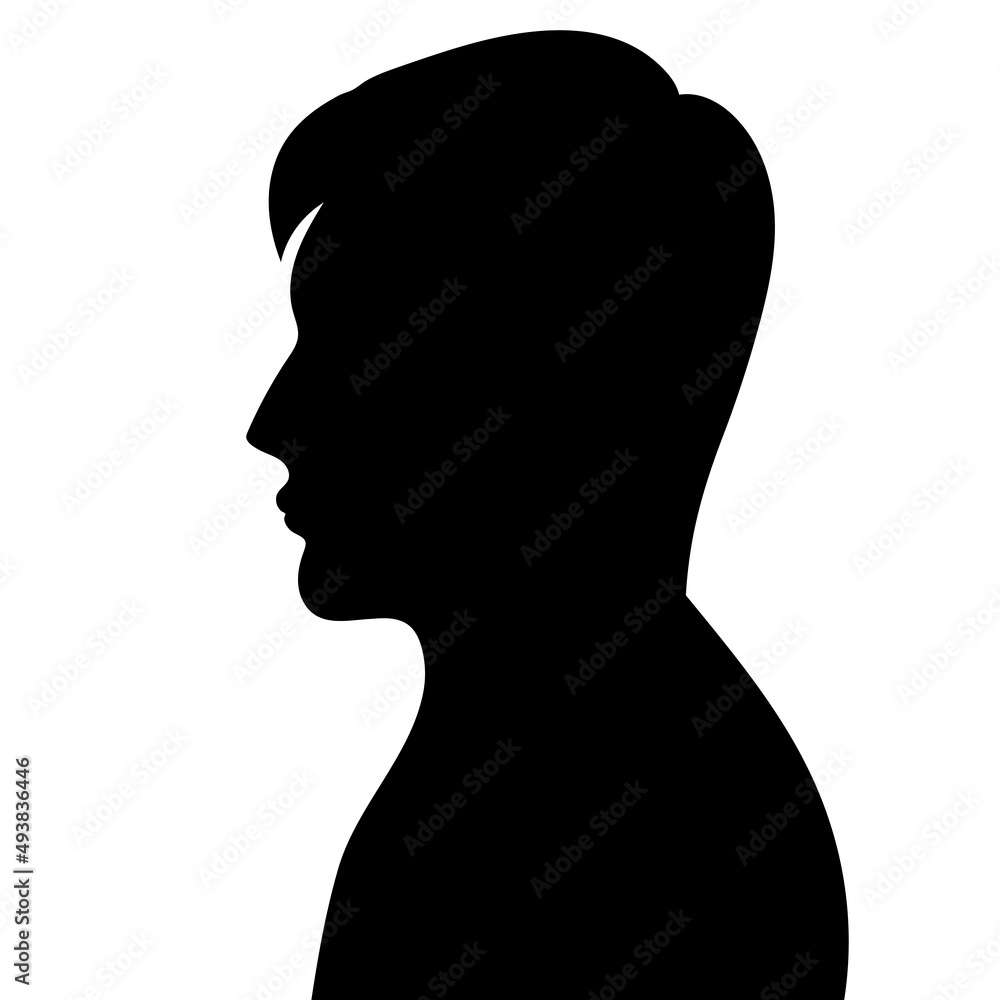 man portrait in profile silhouette isolated vector man portrait in profile silhouette isolated vector
