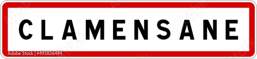 Panneau entrée ville agglomération Clamensane / Town entrance sign Clamensane