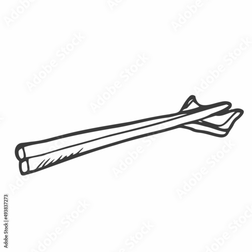 Food sticks. Sushi sticks doodle illustration. Asian cuisine. Vector illustration.