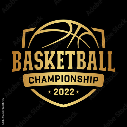 Basketball championship logo design. Graphic design for t-shirt and print media. Vector and illustration.