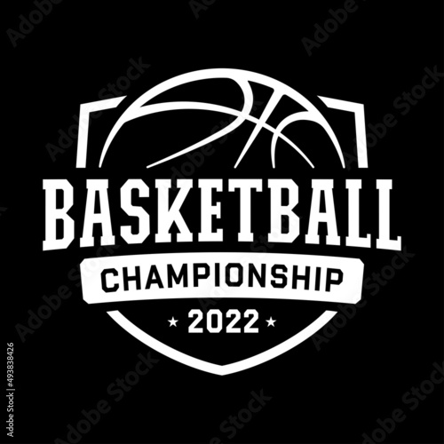 Basketball championship logo design. Graphic design for t-shirt and print media. Vector and illustration.