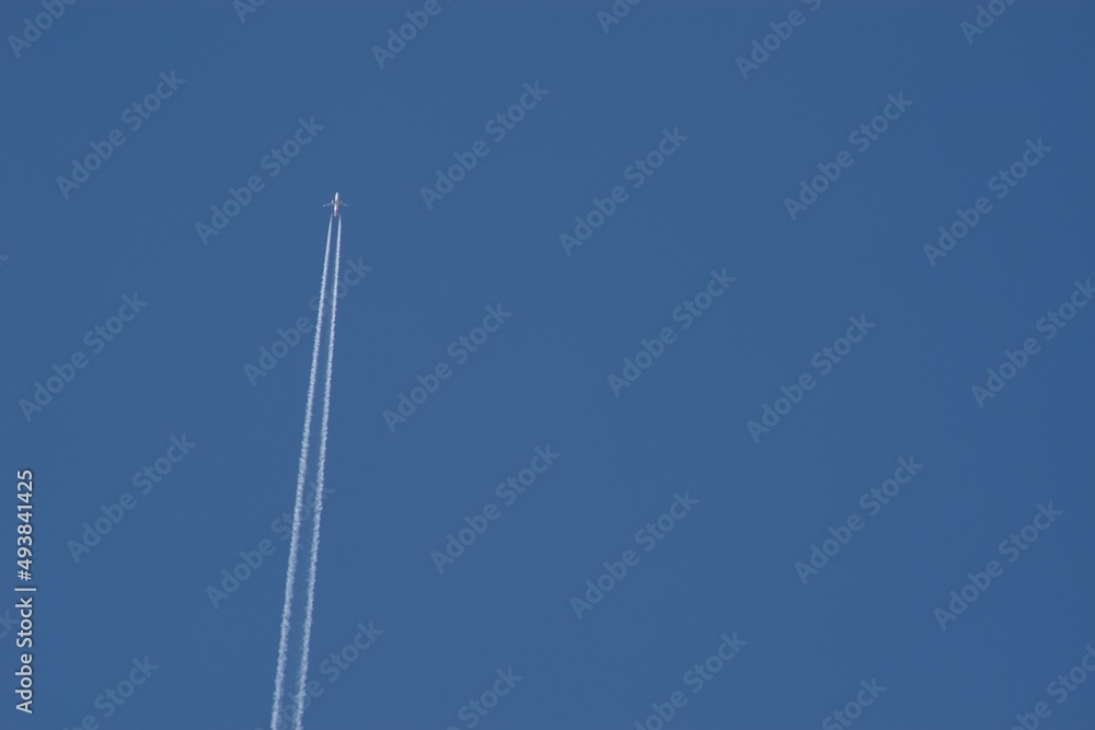 Jet traffic jet on a blue sky Jet traffic jet on a blue sky