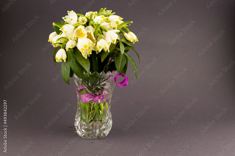 flowers in a vase of snowdrops flowers in a vase of snowdrops