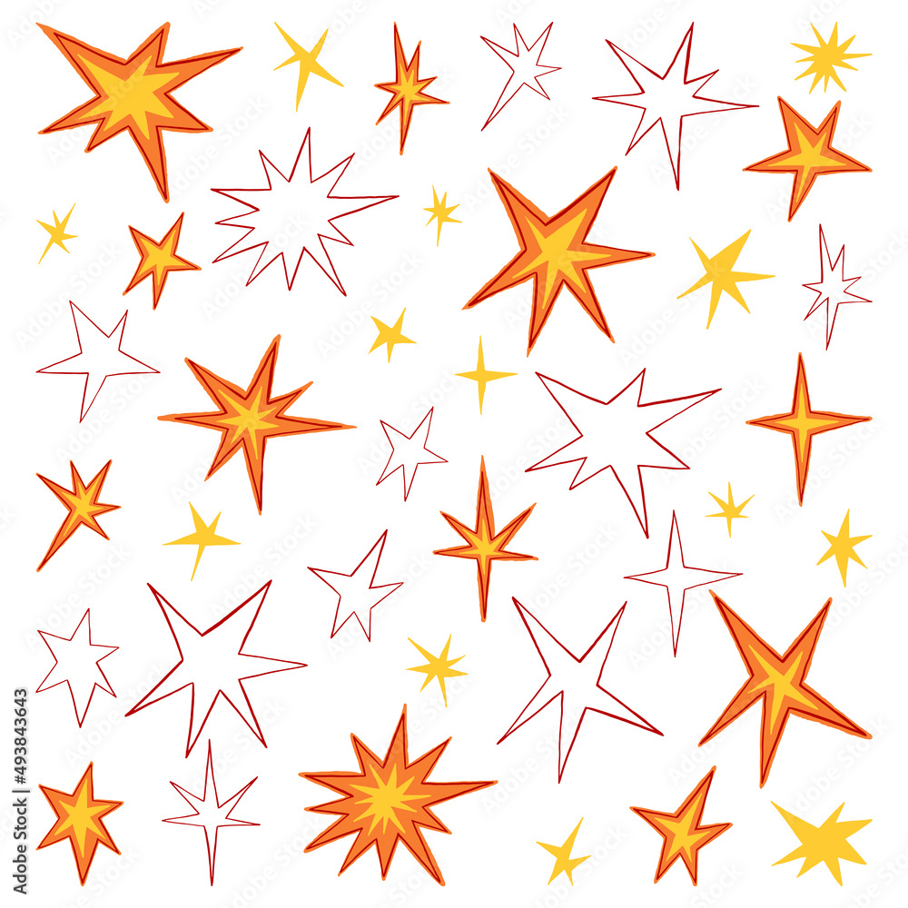 Collection of polygonal stars shapes. Set of abstract vector illustration. Retro style cliparts isolated on white background. Design elements for print, decor, stickers. Collection of polygonal stars shapes. Set of abstract vector illustration. Retro style cliparts isolated on white background. Design elements for print, decor, stickers.