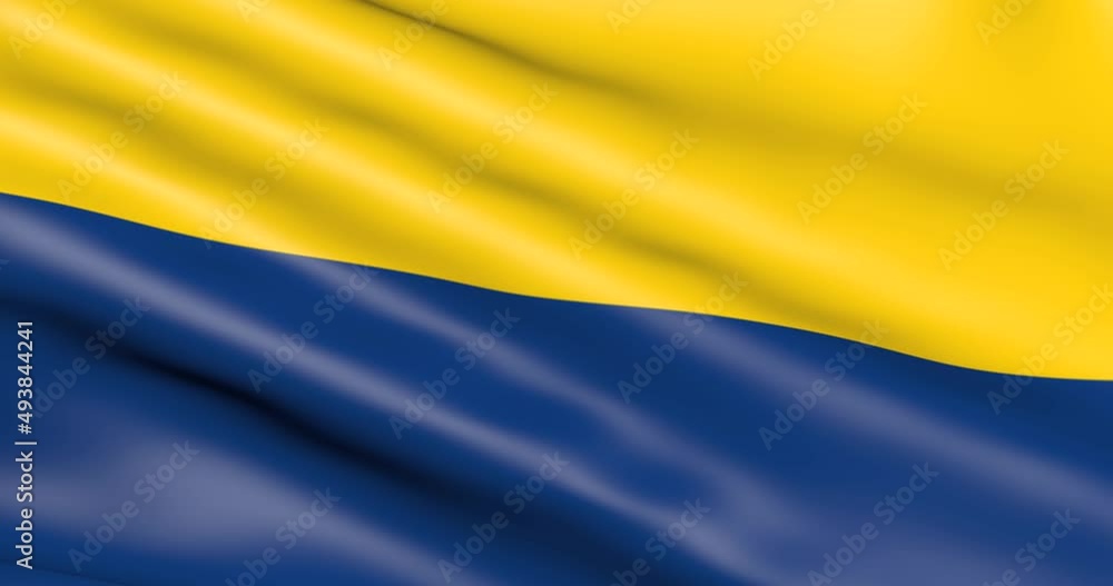 Ukrainian flag waves in the wind. Canvas in the wind is official state symbol of Ukraine. Ukrainian flag waves in the wind. Canvas in the wind is official state symbol of Ukraine.