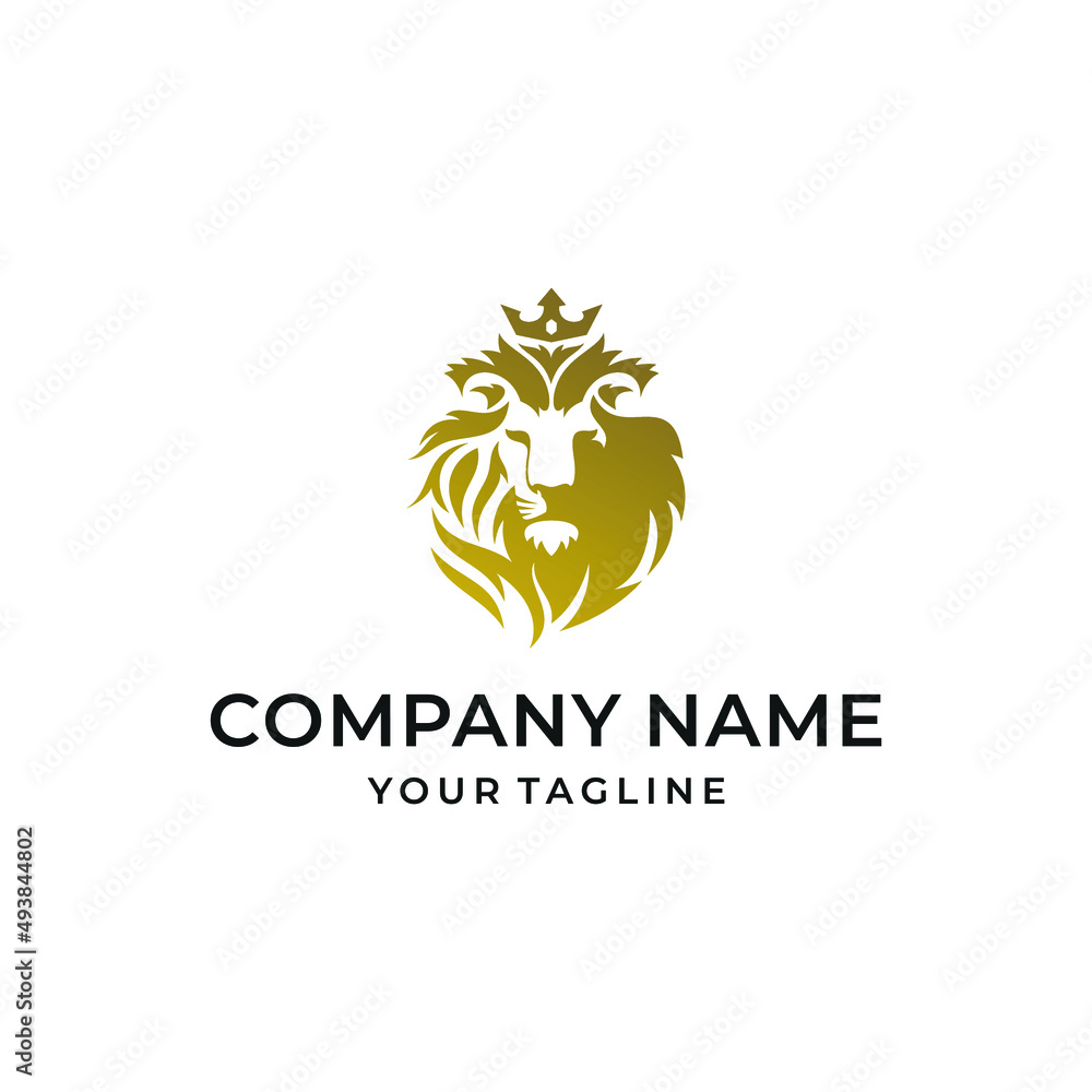 Modern Lion King Head Logo Design Modern Lion King Head Logo Design