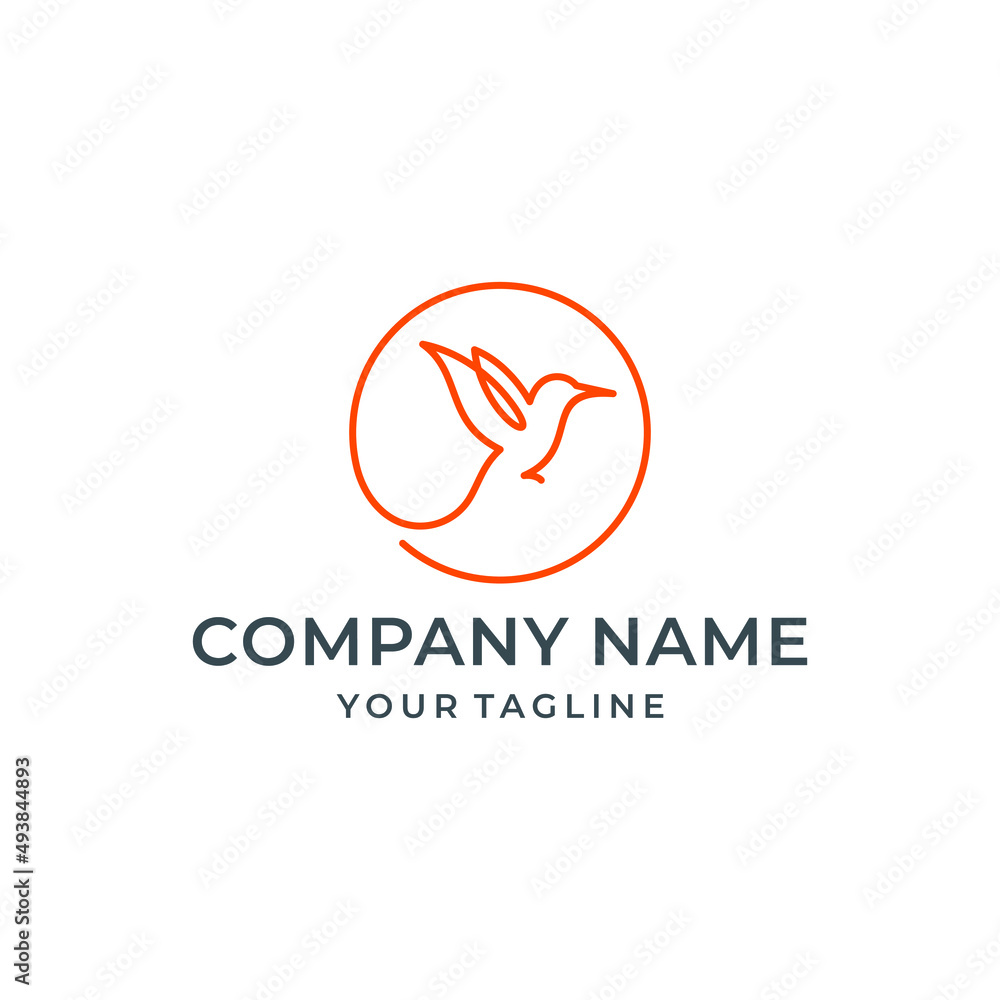 Modern Line Art Bird Logo Design Modern Line Art Bird Logo Design