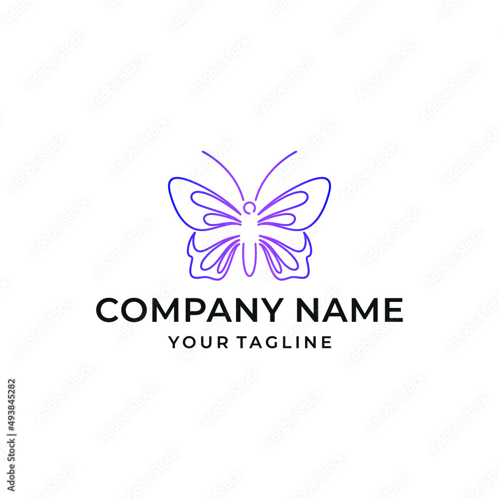 Line Art Butterfly Logo Design