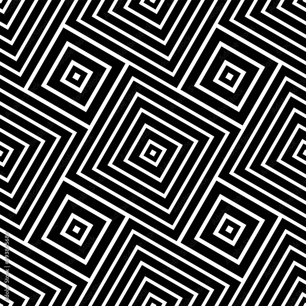 Abstract seamless geometric black checked pattern.