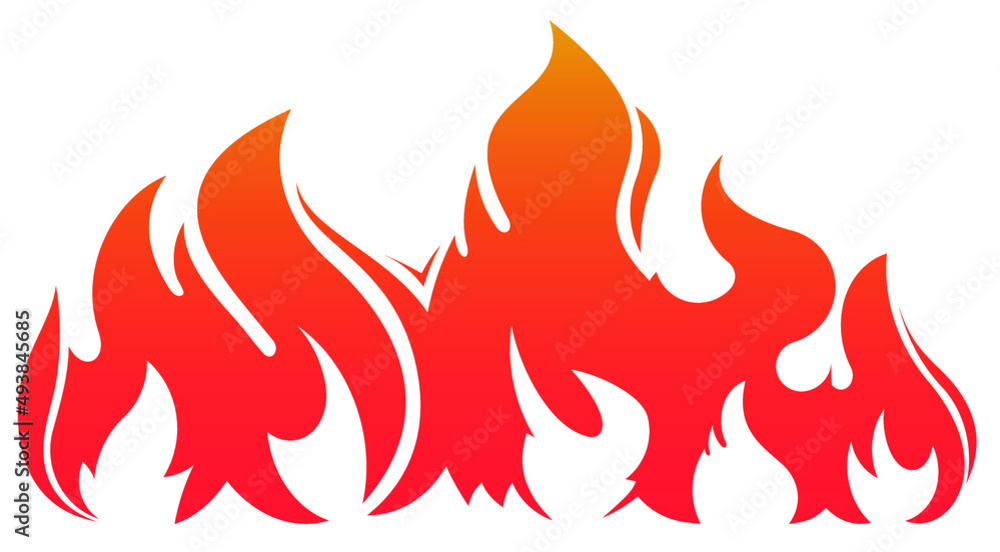 Big fire icon for your design. Blazing flame, fire, bonfire vector illustration in flat style Big fire icon for your design. Blazing flame, fire, bonfire vector illustration in flat style