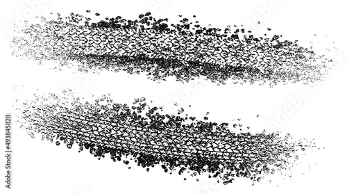 Pair of grunge tires tracks for your design