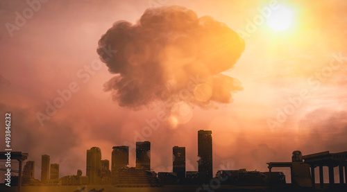 Foto city and atomic bomb