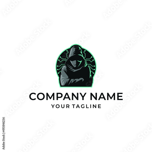 Modern Hacker Emblem Logo Design