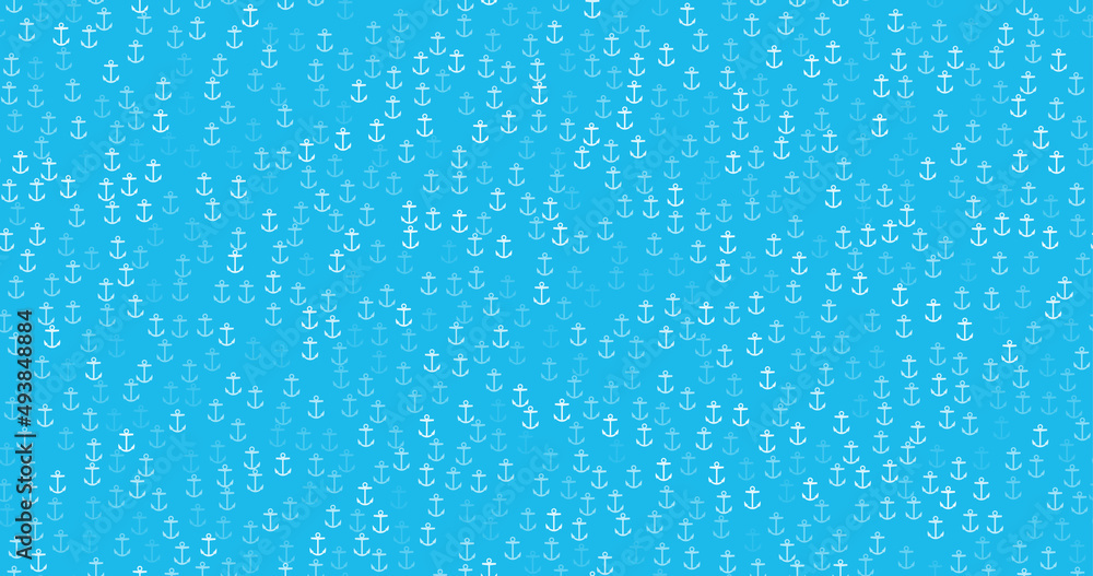 Seamless vector anchor pattern. Nautical design with trendy geometric anchors. Blue and white ocean shapes. Seamless vector anchor pattern. Nautical design with trendy geometric anchors. Blue and white ocean shapes.