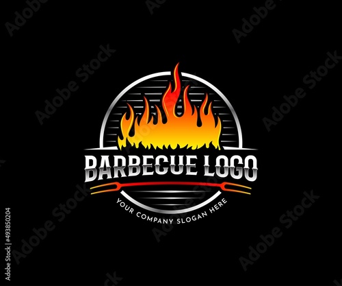Barbecue Creative Logo Design. BBQ, Grill Vector Logo Design Template.