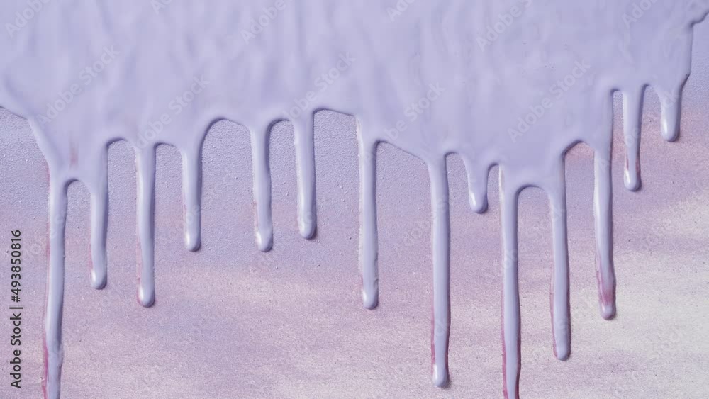 Violet paint background, color tint drops on wall closeup. Renovation