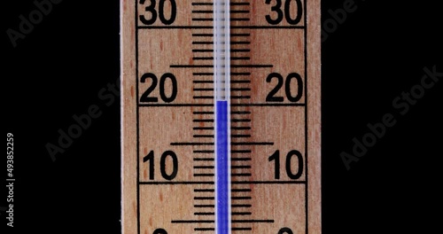 Thermometer in summer rising temperature photo