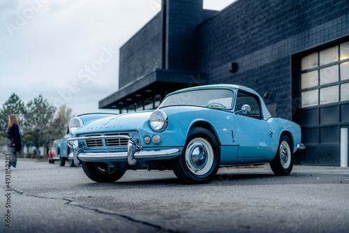 Classic Vintage British Sports Car - Light Blue © Corey