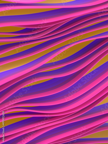 Multicolor wavy abstract gradient background. Modern colorful digital illustration. 3d rendering concept art