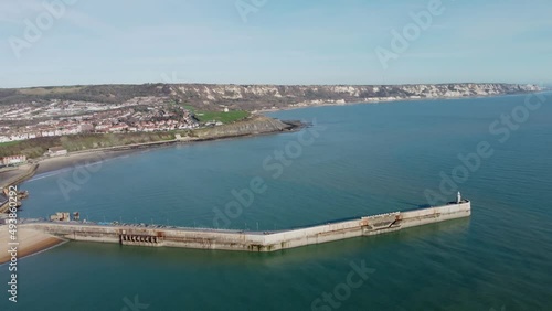 Wallpaper Mural Folkestone Harbour Wide Angle blue sky with light clouds 4K Torontodigital.ca