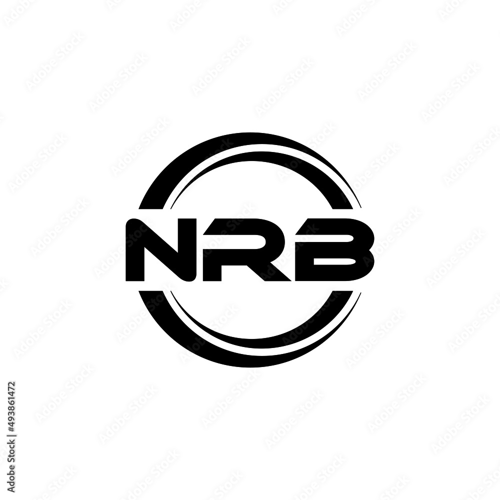 NRB letter logo design with white background in illustrator, vector logo modern alphabet font overlap style. calligraphy designs for logo, Poster, Invitation, etc.