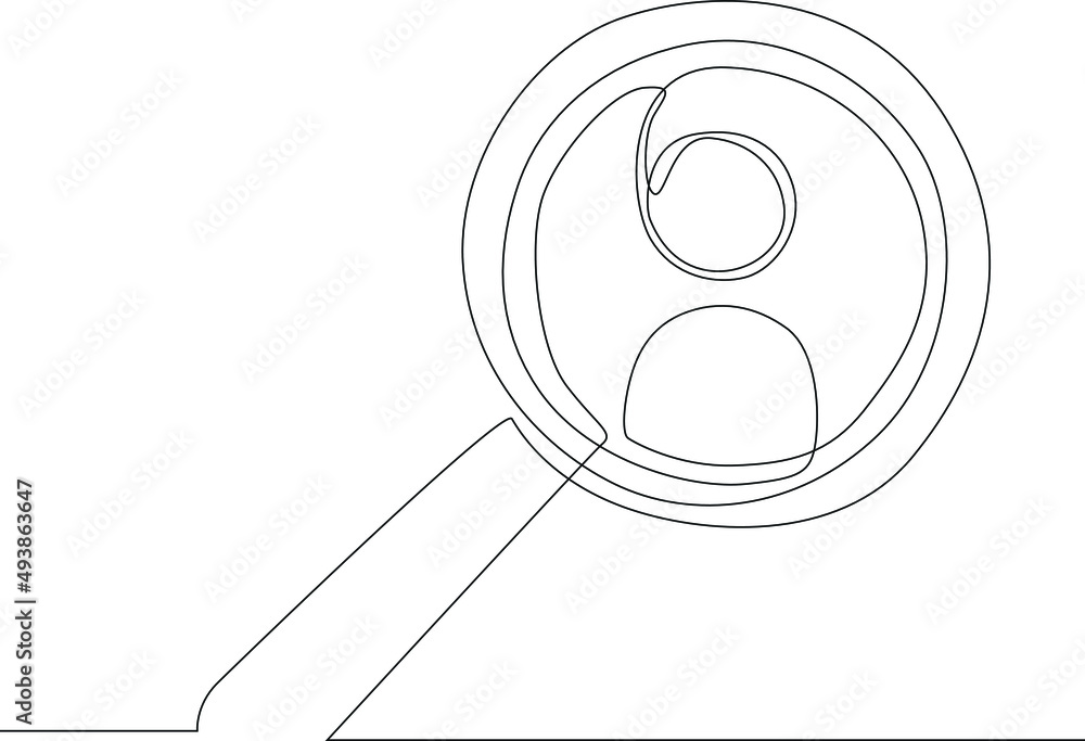 Simple continuous line of Search job logo. Vector illustration. Simple continuous line of Search job logo. Vector illustration.