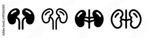 Kidney icon set in black design. Vector illustration