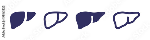 Human liver icon set vector illustration.