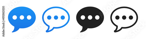 Message icon collection. Simple speech bubble icon vector illustration.