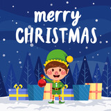 Merry Christmas Cute Doodle Social Media Post