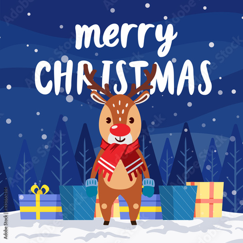 Merry Christmas Cute Doodle Social Media Post