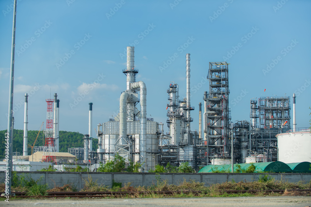 Oil refinery plant. Oil refinery plant in the morning