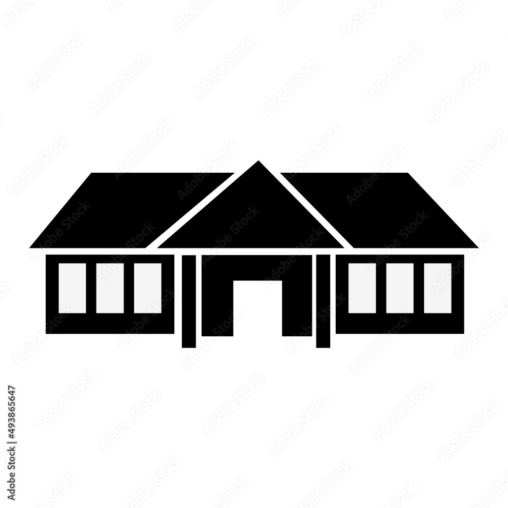 Office building silhouette icon vector. Flat design. Vector Illustration on white background. Office building silhouette icon vector. Flat design. Vector Illustration on white background.