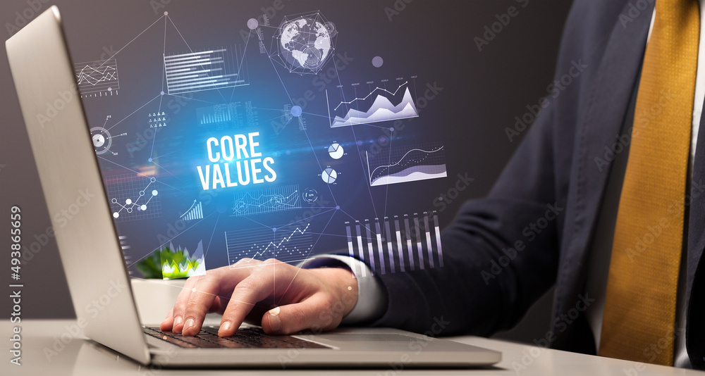 Businessman working on laptop, business concept Businessman working on laptop, business concept