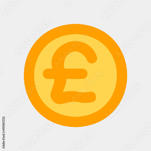 Pound sterling coin icon in flat style about currency, use for website mobile app presentation