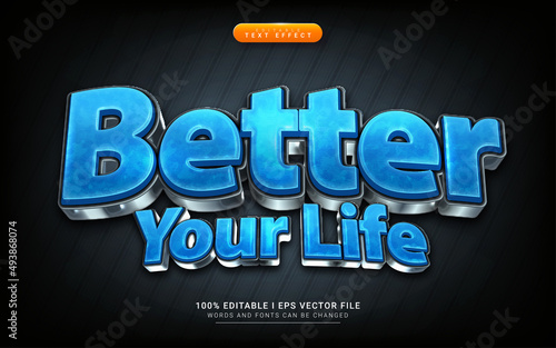 better your life modern 3d style text effect