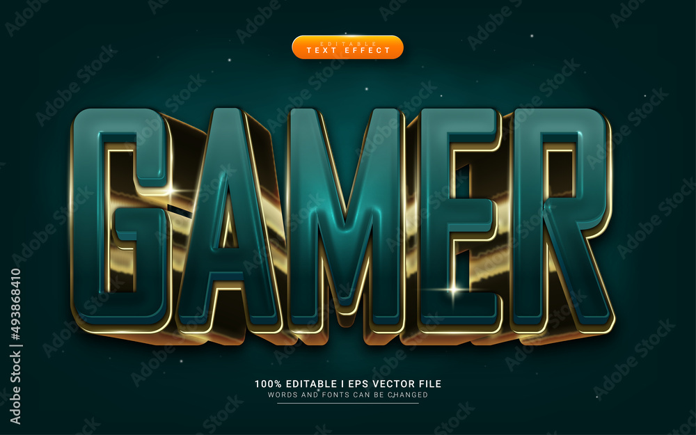 glossy games 3d style text effect