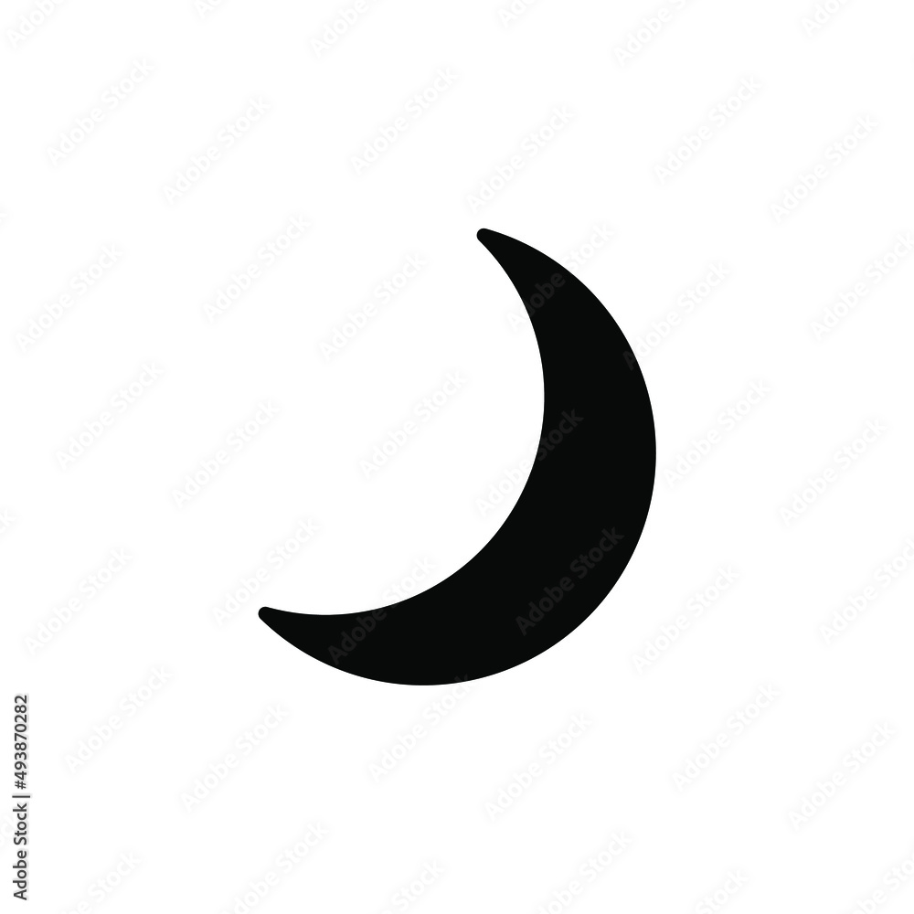 Moon, Night, Moonlight, Midnight Solid Line Icon Vector Illustration Logo Template. Suitable For Many Purposes. Moon, Night, Moonlight, Midnight Solid Line Icon Vector Illustration Logo Template. Suitable For Many Purposes.