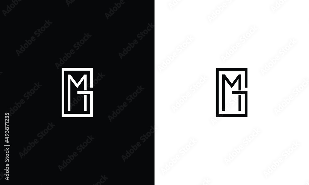 alphabet letters monogram icon logo GM or MG - obrazy, fototapety, plakaty 