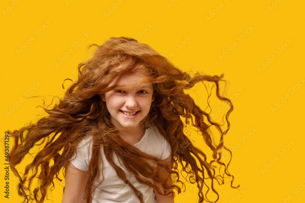 Portrait of teen girl with airy hair Portrait of teen girl with airy hair