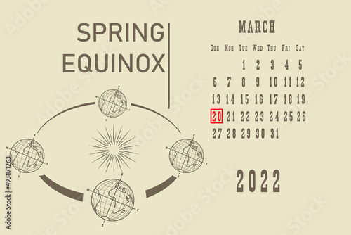 Calendar page Spring Equinox