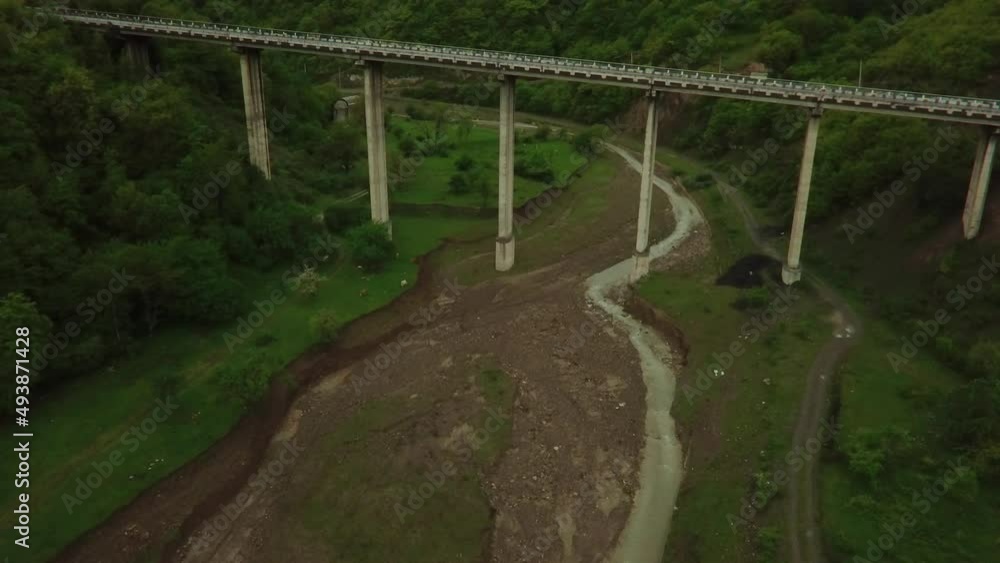 a road bridge in the beautiful mountains of Georgia. High quality FullHD footage a road bridge in the beautiful mountains of Georgia. High quality FullHD footage