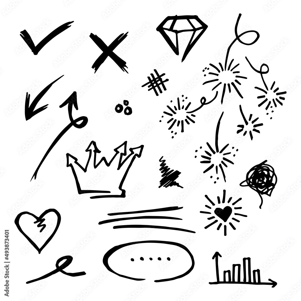 Naklejka premium Doodle element vector set, for concept design.