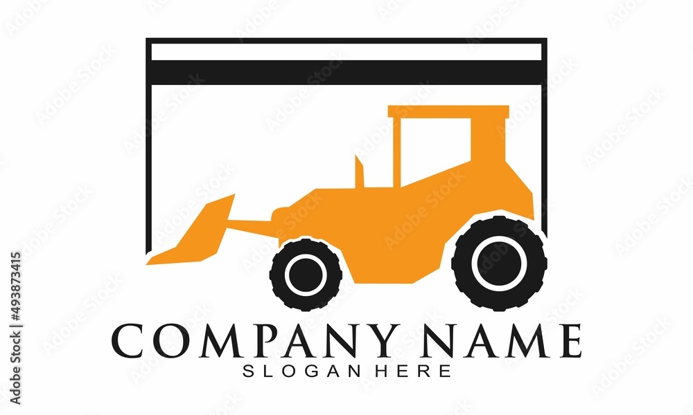 Simple tractor illustration vector logo Simple tractor illustration vector logo