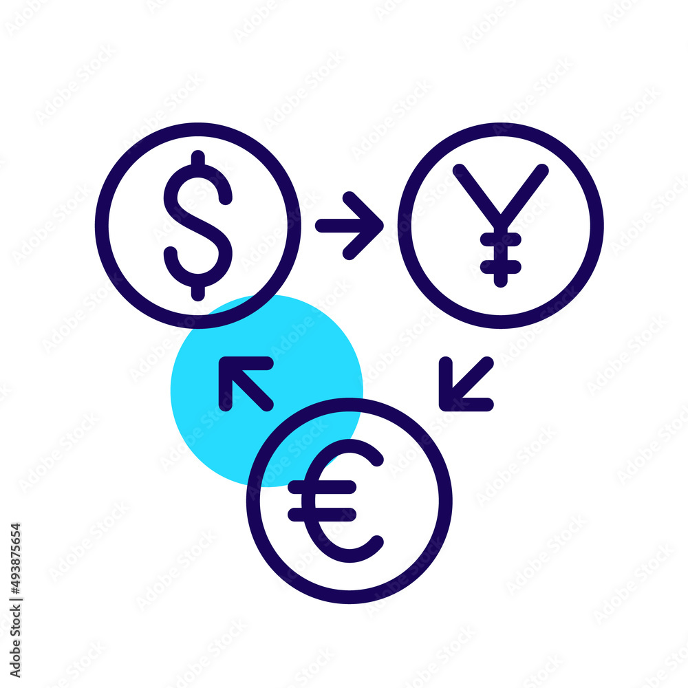Currency conversion. Global business and economy. Pixel perfect, editable stroke icon Currency conversion. Global business and economy. Pixel perfect, editable stroke icon