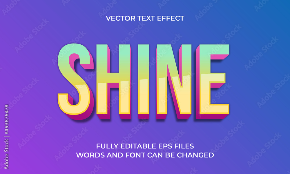 Editable 3D Vector Text Effect Template Design