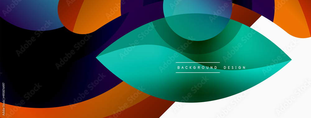 Creative geometric wallpaper. Minimal abstract background. Circle wave and round shapes composition vector illustration for wallpaper banner background or landing page Creative geometric wallpaper. Minimal abstract background. Circle wave and round shapes composition vector illustration for wallpaper banner background or landing page