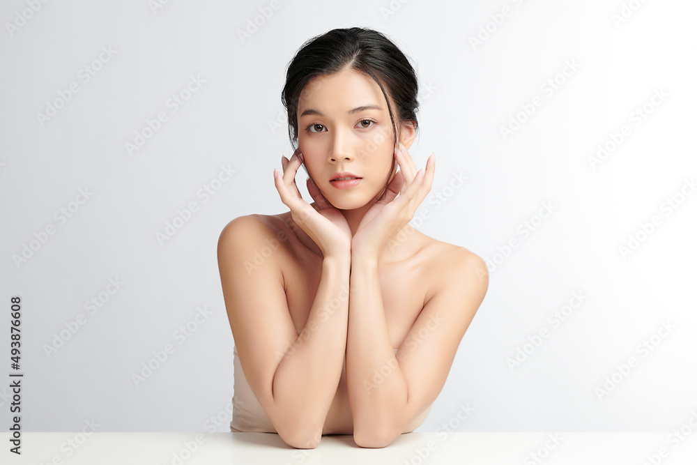 Beautiful young asian woman with clean fresh skin on white background, Face care, Facial treatment, Cosmetology, beauty and spa, Asian women portrait. Beautiful young asian woman with clean fresh skin on white background, Face care, Facial treatment, Cosmetology, beauty and spa, Asian women portrait.